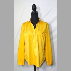 M Yellow Long Sleeve Blouse